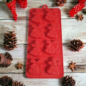 Christmas Bells Holiday Silicone Candy Mold Chocolate Melts Polymer Clay Ice